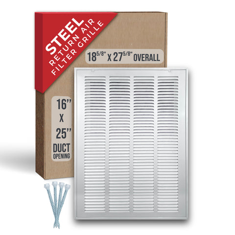 Handua HVAC Steel Return Air Filter Grille [Removable Face Door] for 1-inch Filters Vent Cover Grill for 1-inch Filter, White