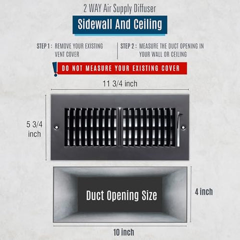 Steel Air Supply Diffuser | 1-2-3-4 Way Vent Cover Grill for Sidewall & Ceiling