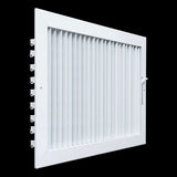 16x10 White Steel Adjustable Supply Register, Air Vent Cover with Damper for Sidewall Or Ceiling