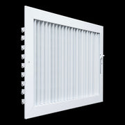 16 x 10-inch White Steel adjustable supply register, angled view