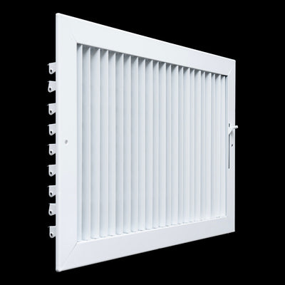 16x10 White Steel Adjustable Supply Register, Air Vent Cover with Damper for Sidewall Or Ceiling