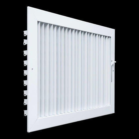 16x10 Steel Adjustable Air Vent Cover | Supply Register for Wall & Ceiling | White | Outer Dimension: 17-3/4"W X 11-3/4"H