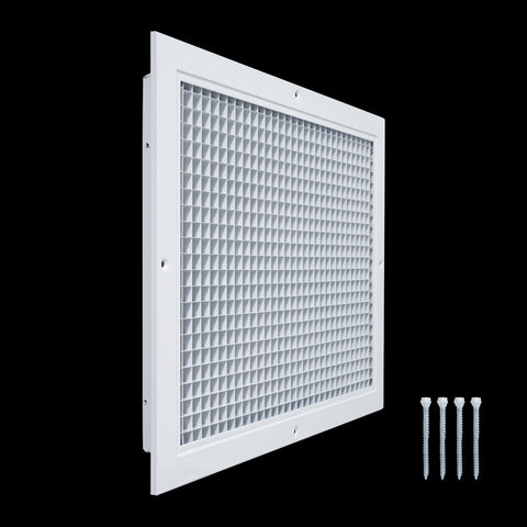 16" x 12" [Duct Opening] Aluminum Return Air Grille | Rust Proof Eggcrate Vent Cover Grill for Sidewall and Ceiling, White | Outer Dimensions: 17.75" X 13.75"
