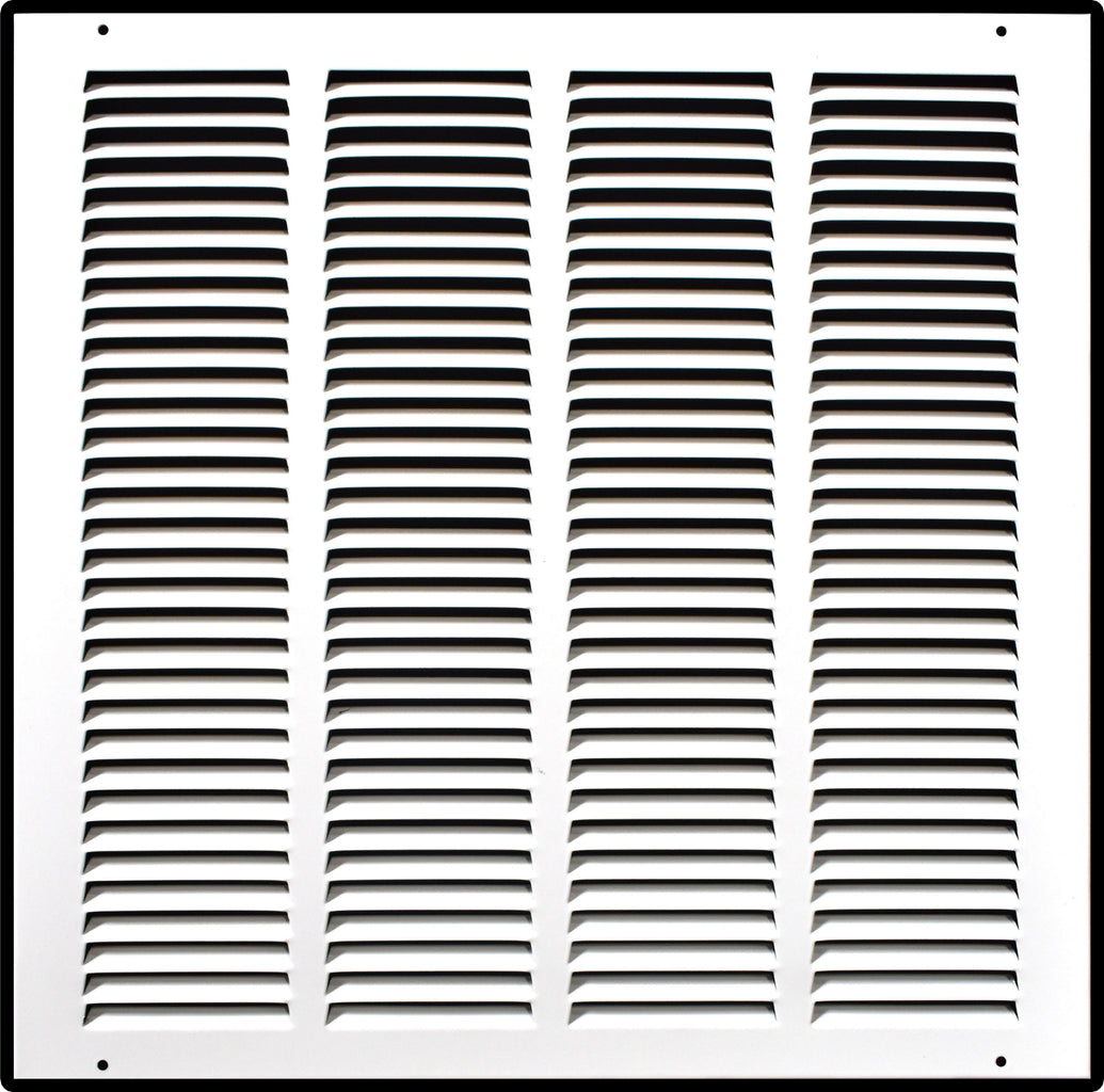 Steel Return Air Grille – HVAC Cold Air Intake Vent Cover, White | Out. Dim.: 17-3/4"W X 17-3/4"H