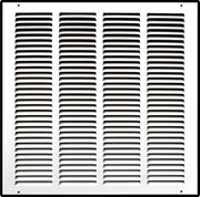 16 x 16-inch White Steel flat stamped return grille, front view