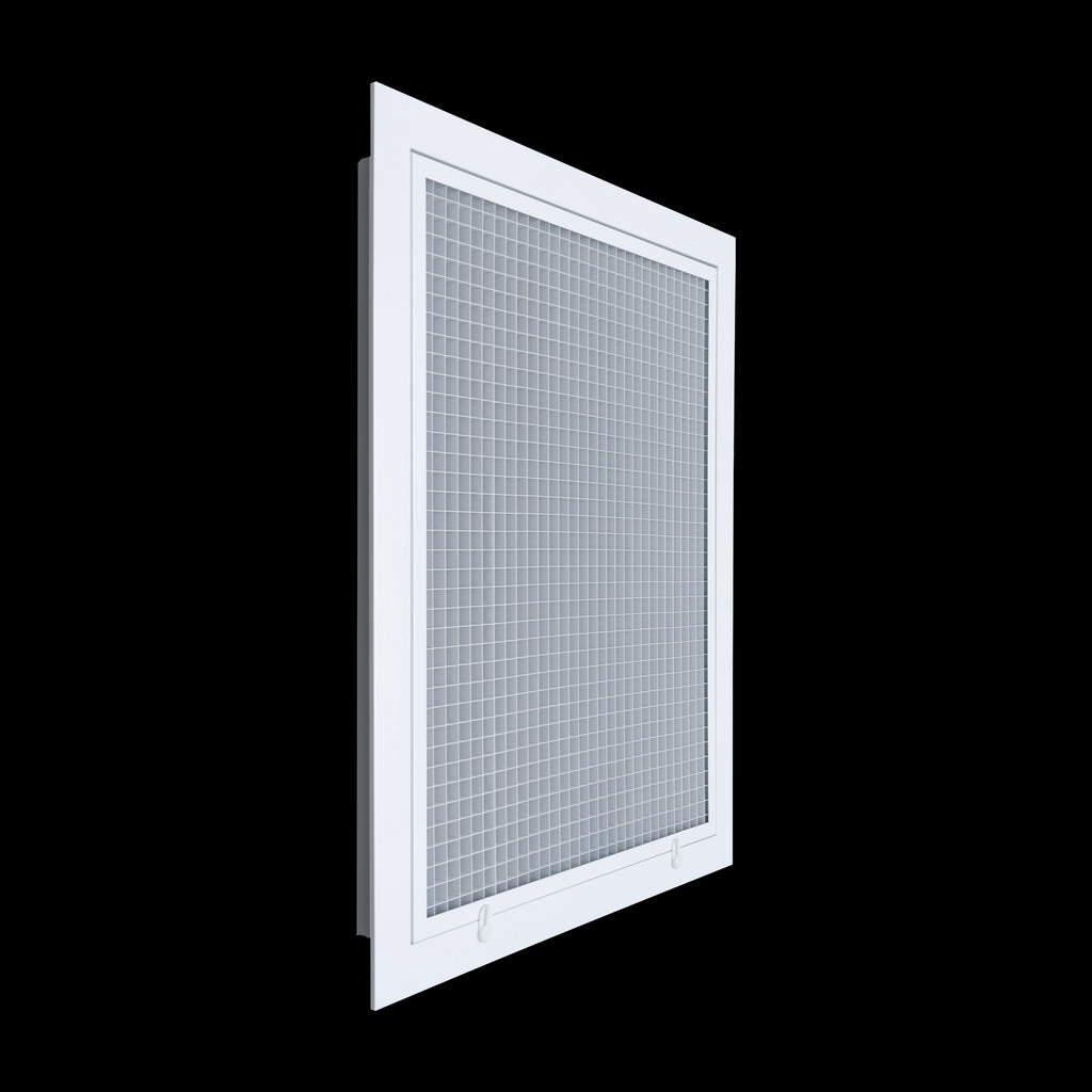 16"x20" Aluminum Eggcrate Return Air Filter Grille for Sidewall and Ceiling | White | Out. Dim.: 18-1/4"W X 22-1/4"H