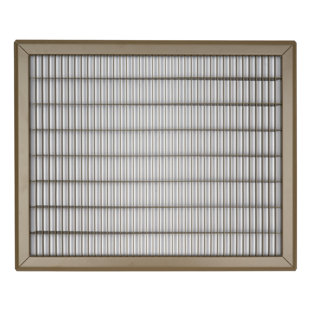 16"x20" Heavy Duty Return Air Floor Grille | Walkable Brown | Out. Dim.: 17-3/4"W X 21-3/4"H