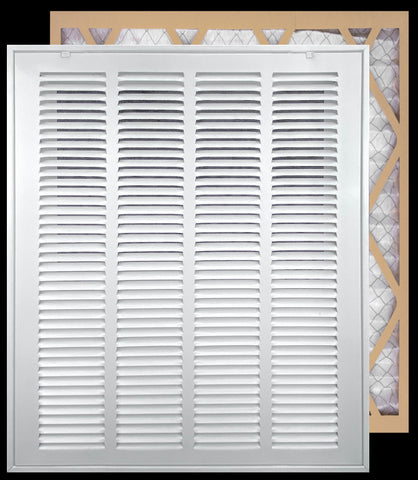 Handua Filter Included Steel Return Air Filter Grille [Removable Door] for 1-inch Filters, Vent Cover Grill, White