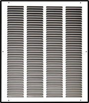 16 x 20-inch White Steel flat stamped return grille, front view