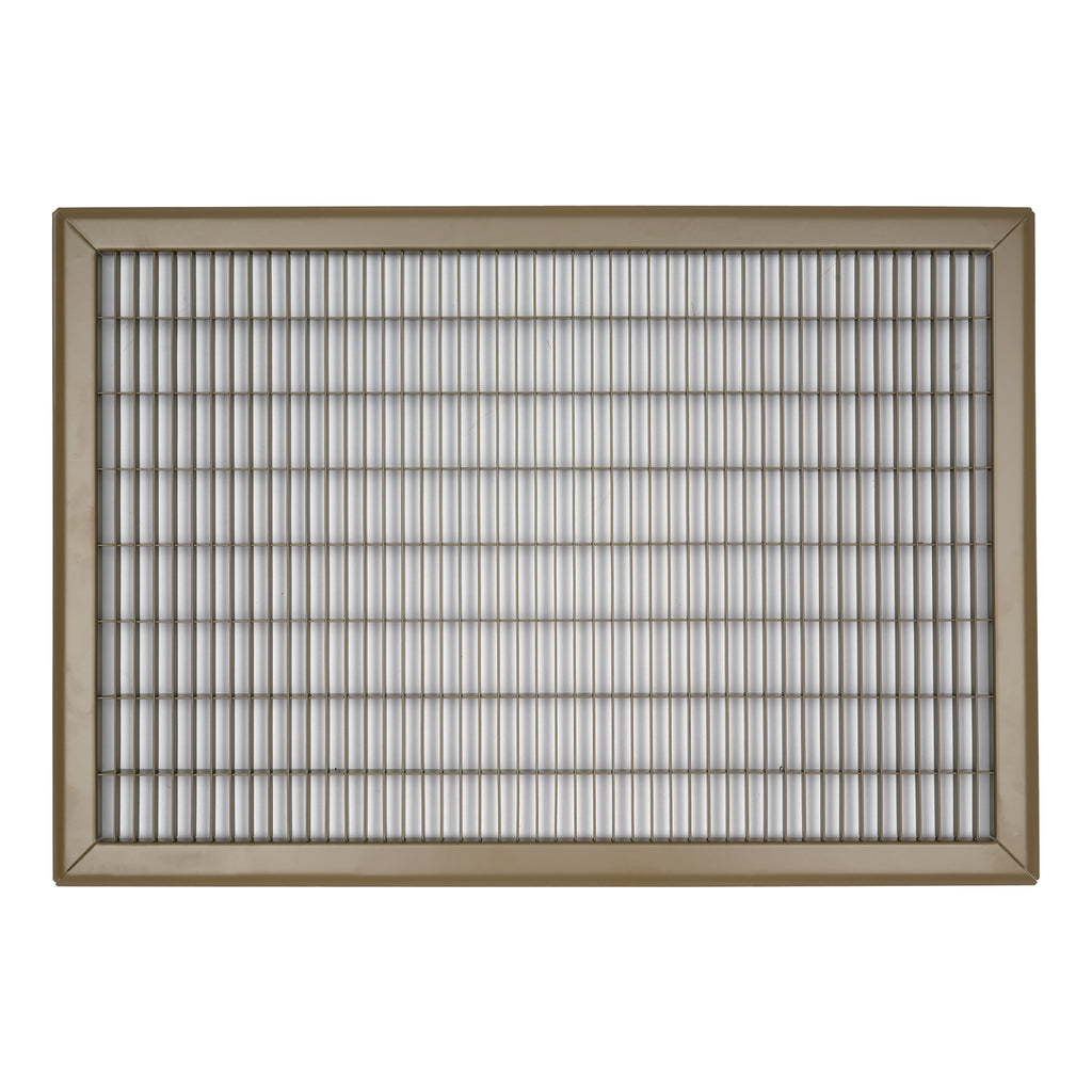 16"x24" Heavy Duty Return Air Floor Grille | Walkable Brown | Out. Dim.: 17-3/4"W X 25-3/4"H