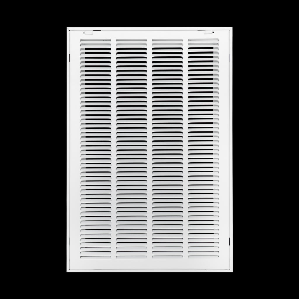 16"x25" Steel Return Air Filter Grille | Removable Door for 1" Filters | White HVAC Vent Cover | Out. Dim.: 18-5/8"W X 27-5/8"H