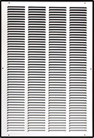 16" X 25" Duct Opening | Steel Return Air Grille for Sidewall and Ceiling | Outer Dimensions: 17.75"W X 26.75"H