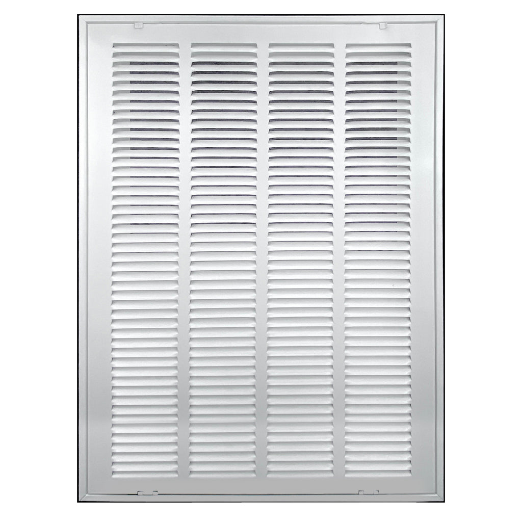 16" X 25" Duct Opening | Steel Return Air Filter Grille [Fixed Hinged] for Sidewall and Ceiling | Outer Dimensions: 18 5/8"W X 27 5/8"H