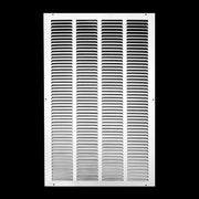 16 x 26-inch White Steel flat stamped return grille, front view