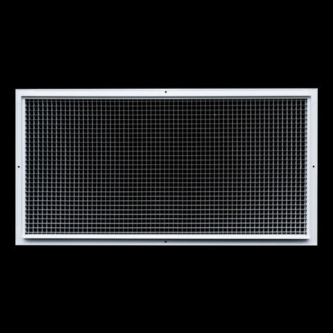 16" x 32" [Duct Opening] Aluminum Return Air Grille | Rust Proof Eggcrate Vent Cover Grill for Sidewall and Ceiling, White | Outer Dimensions: 17.75" X 33.75"