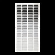 16 x 32-inch White Steel flat stamped return grille, front view