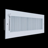 16x4 White Steel Adjustable Supply Register, Air Vent Cover with Damper for Sidewall Or Ceiling