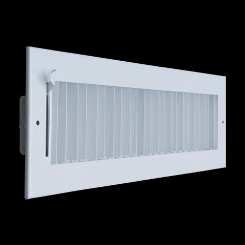 16"W x 4"H Steel Adjustable Air Supply Grille | Register Vent Cover Grill for Sidewall and Ceiling | White | Outer Dimensions: 17.75"W X 5.75"H for 16x4 Duct Opening