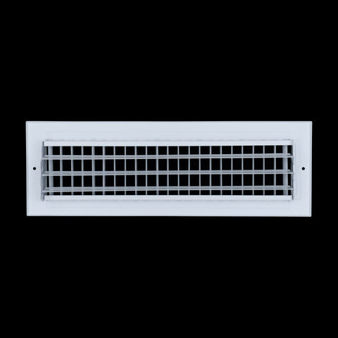 16"W x 4"H Steel Adjustable Air Supply Grille | Register Vent Cover Grill for Sidewall and Ceiling | White | Outer Dimensions: 17.75"W X 5.75"H for 16x4 Duct Opening