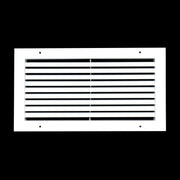 16 x 8-inch White Aluminum bar return grille, front view