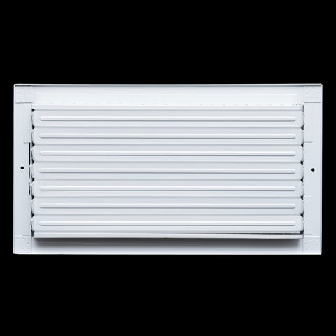 16"W x 8"H Steel Adjustable Air Supply Grille | Register Vent Cover Grill for Sidewall and Ceiling | White | Outer Dimensions: 17.75"W X 9.75"H for 16x8 Duct Opening