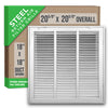 Handua Steel Return Air Filter Grille [Fixed Hinged] for 1-inch Filters Vent Cover Grill for Sidewall and Ceiling, White