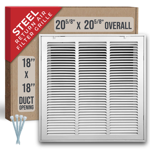 Handua HVAC Steel Return Air Filter Grille [Removable Face Door] for 1-inch Filters Vent Cover Grill for 1-inch Filter, White