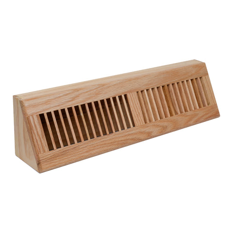 18" Corner Baseboard Register | Oak