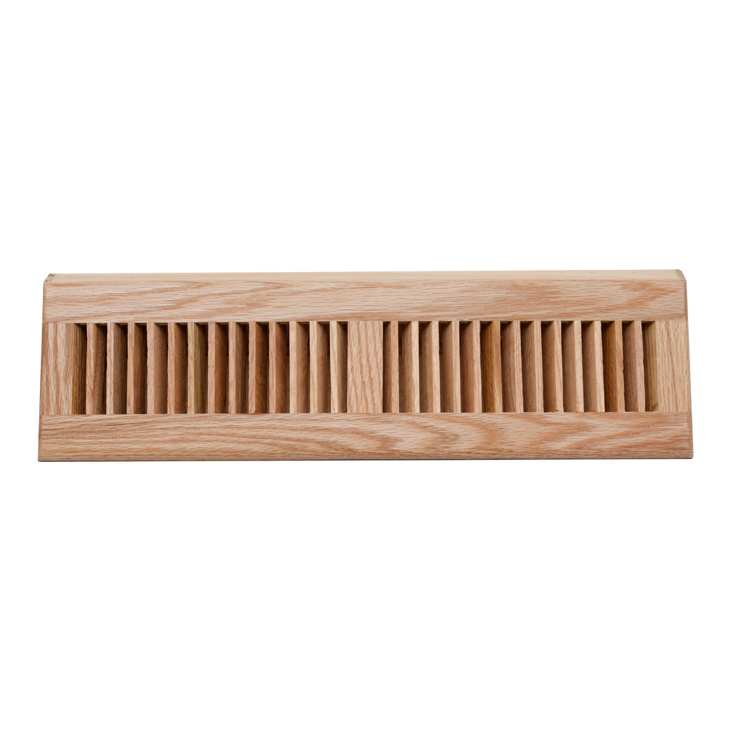 18" Wooden Baseboard Floor Register | Return Air Grille | Decorative Air Supply Vent Cover | Pre-Finished Natural Red Oak Wood Air Diffuser