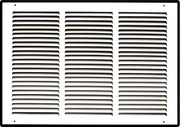 18 x 12-inch White Steel flat stamped return grille, front view