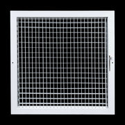 18 x 18-inch White Steel adjustable supply register, front view