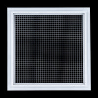 Fits 18x18 Duct Opening | Aluminum Eggcrate Return Air Filter Grille | Low Noise-High Air Flow, Rust Free Vent Cover for Sidewall&Ceiling | Rem. Door | White | Out. Dim: 20 1/4"W X 20 1/4"H