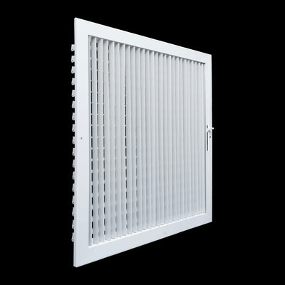18x18 White Steel Adjustable Supply Register, Air Vent Cover with Damper for Sidewall Or Ceiling
