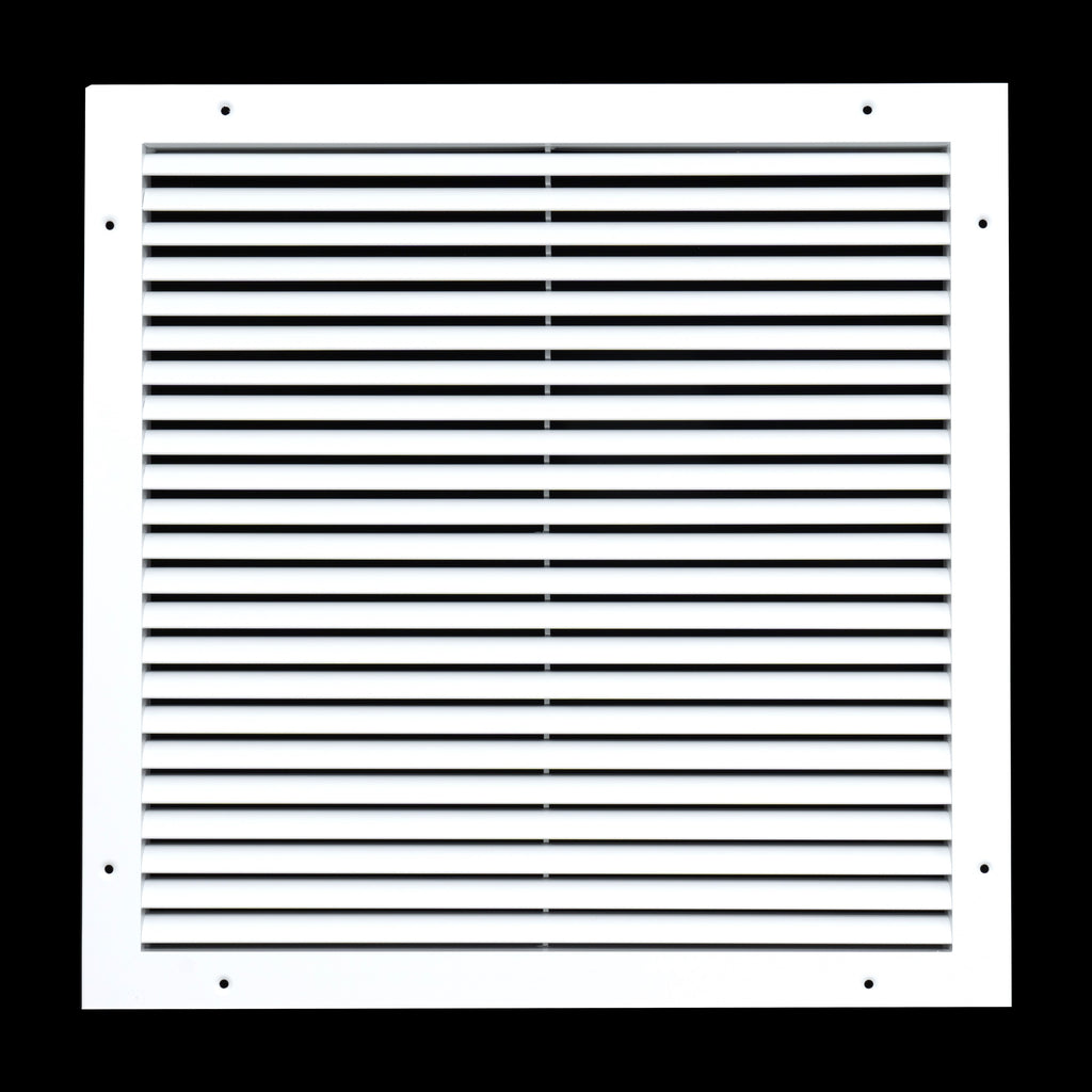 18"x18" Premium Aluminum Return Air Grille – Rust-Free HVAC Vent Cover for Wall & Ceiling | White | Out. Dim.: 19-13/16"W X 19-13/16"H