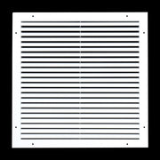 18 x 18-inch White Aluminum bar return grille, front view