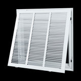 18"x18" White Steel Return Air Filter Grille, Removable Door, for 1-Inch Filters