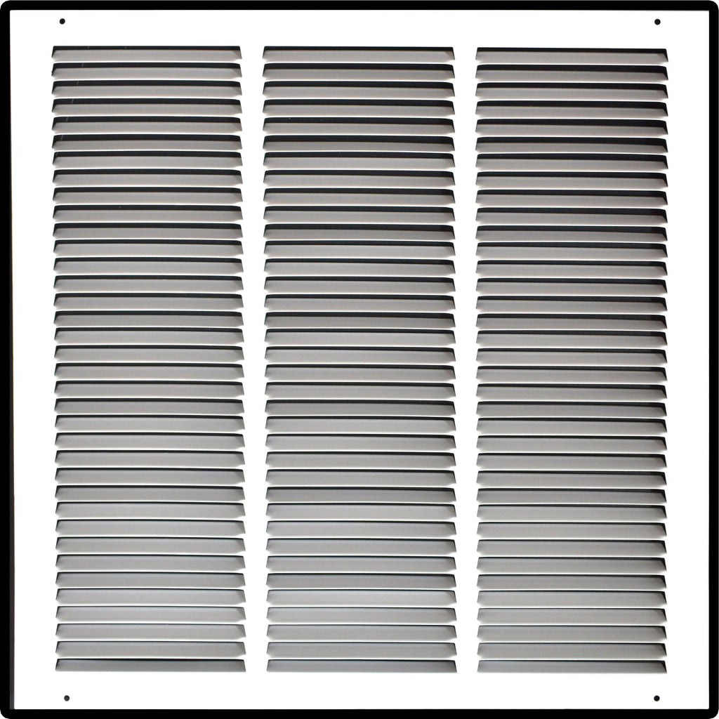 Steel Return Air Grille – HVAC Cold Air Intake Vent Cover, White | Out. Dim.: 19-3/4"W X 19-3/4"H