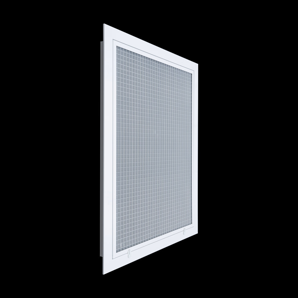 18"x24" Aluminum Eggcrate Return Air Filter Grille for Sidewall and Ceiling | White | Out. Dim.: 20-1/4"W X 26-1/4"H