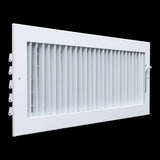 18x6 White Steel Adjustable Supply Register, Air Vent Cover with Damper for Sidewall Or Ceiling
