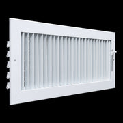 18 x 6-inch White Steel adjustable supply register, angled view