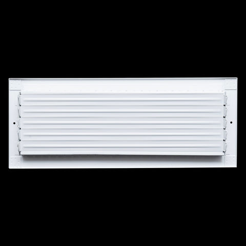 18x6 Steel Adjustable Air Vent Cover | Supply Register for Wall & Ceiling | White | Outer Dimension: 19-3/4"W X 7-3/4"H