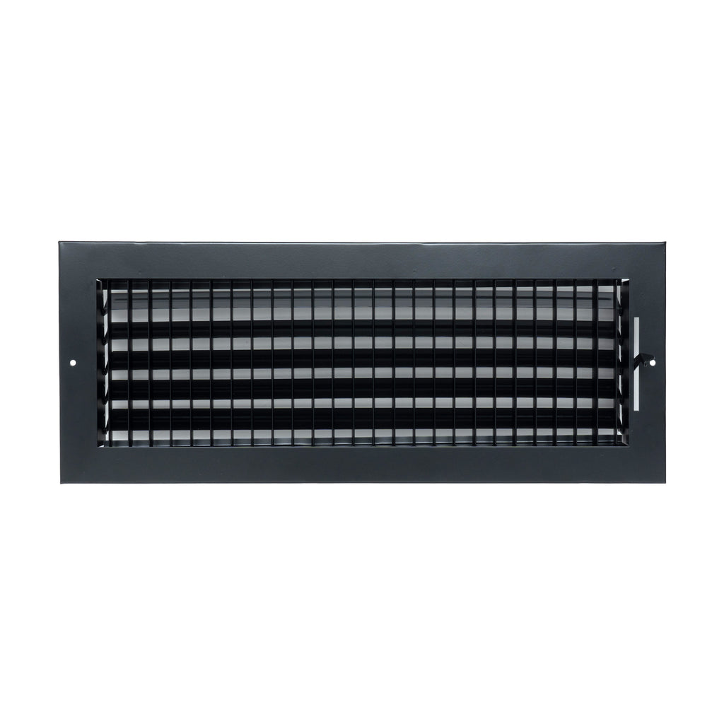 Fits 18x6 Duct Opening Steel Adjustable Air Supply Grille by Handua | Register Vent Cover Grill for Sidewall and Ceiling | Black | Outer Dimensions: 19.75" X 7.75"