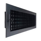 18x6 Steel Adjustable Air Vent Cover | Supply Register for Wall & Ceiling | Black | Outer Dimension: 19-3/4"W X 7-3/4"H