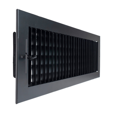 18x6 Steel Adjustable Air Vent Cover | Supply Register for Wall & Ceiling | Black | Outer Dimension: 19-3/4"W X 7-3/4"H