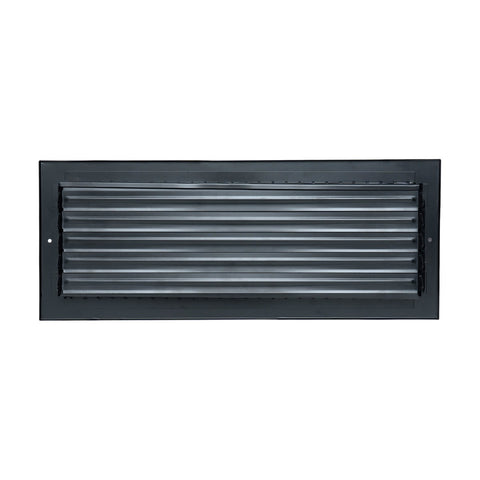 18x6 Steel Adjustable Air Vent Cover | Supply Register for Wall & Ceiling | Black | Outer Dimension: 19-3/4"W X 7-3/4"H