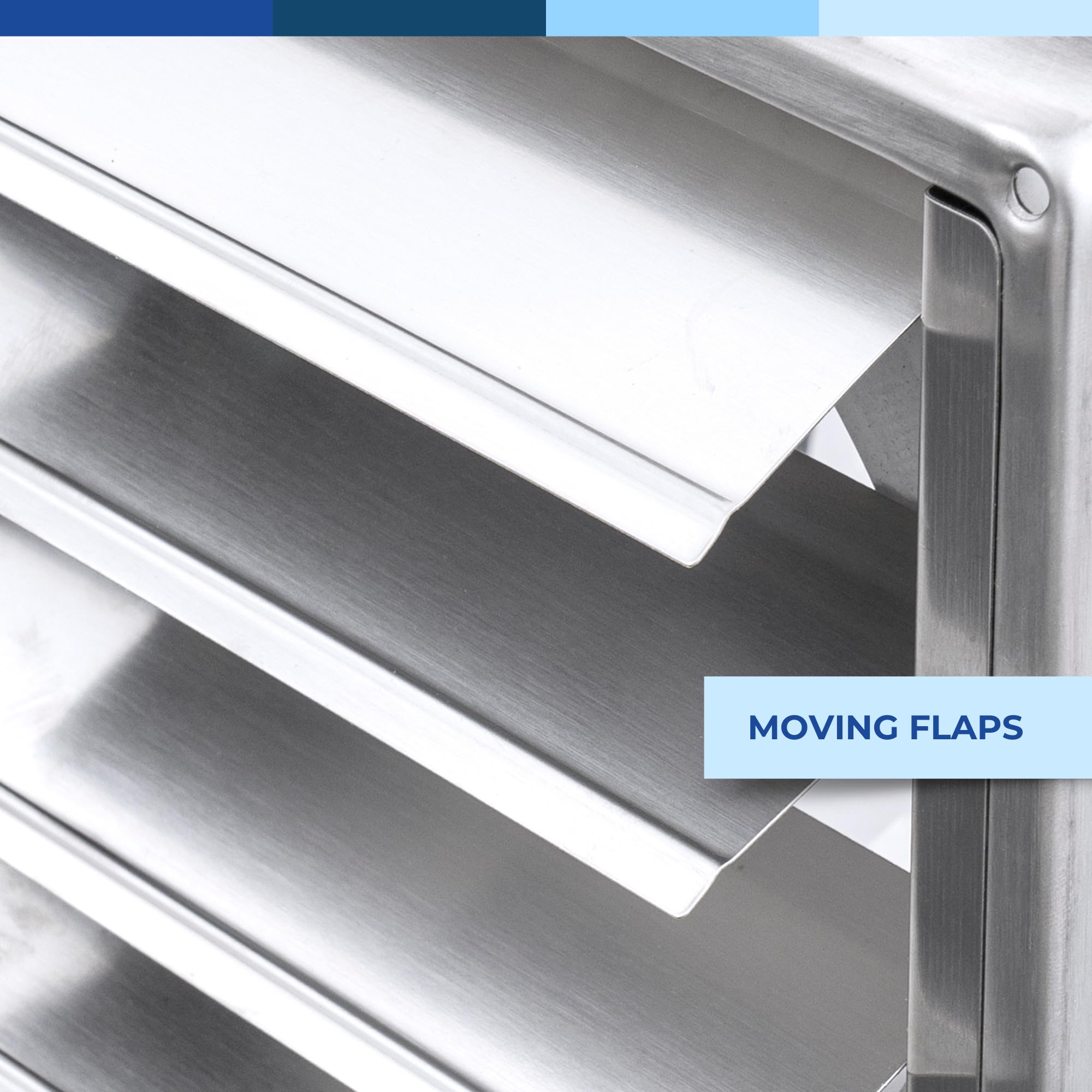 5-inch stainless steel square dryer vent cover with moving louvers, louver flap detail 2