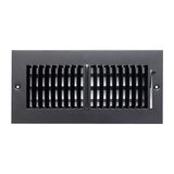 Fits 16x8 Duct Opening 2 Way Steel Air Supply Diffuser | Register Vent Cover Grille for Sidewall and Ceiling | Black | Outer Dimensions: 17.75" X 9.75"
