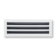 20 x 6-inch White Aluminum linear slot diffuser, front view