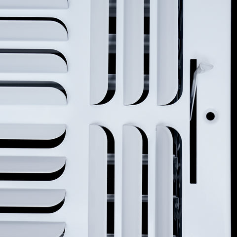 10"W x 10"H 4 WAY Fixed Curved Blade Air Supply Diffuser | Register Vent Cover Grill for Sidewall and Ceiling | White | Outer Dimensions: 11.75"W X 11.75"H