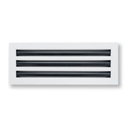 18 x 6-inch White Aluminum linear slot diffuser, front view